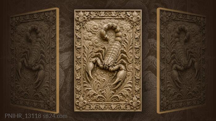 Scorpion among cloudy swirls 3d STL model