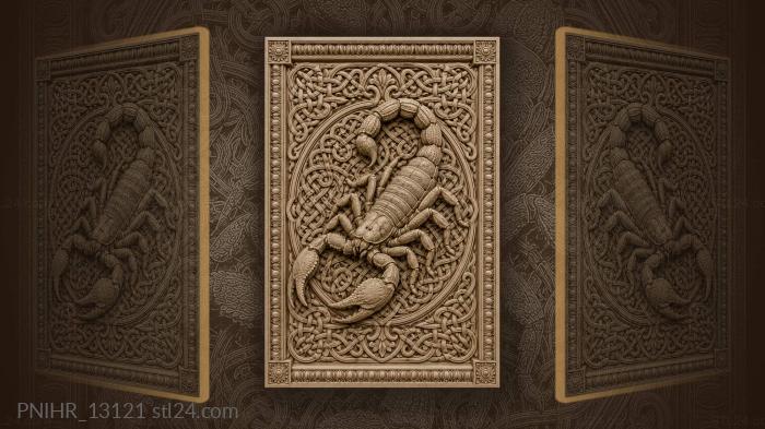Coiled scorpion set in knotwork 3d STL model
