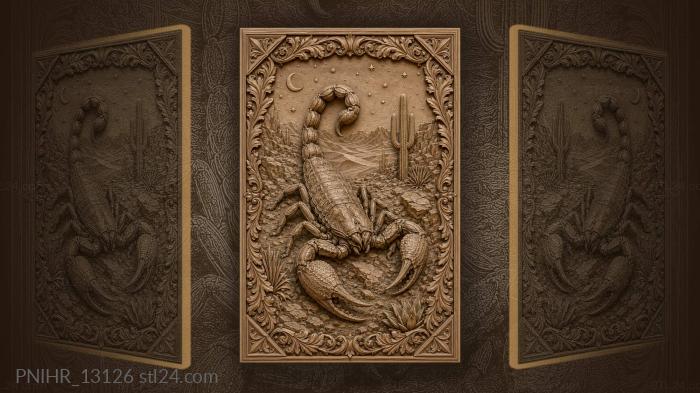 Desert dunes and stars over the scorpion 3d STL model