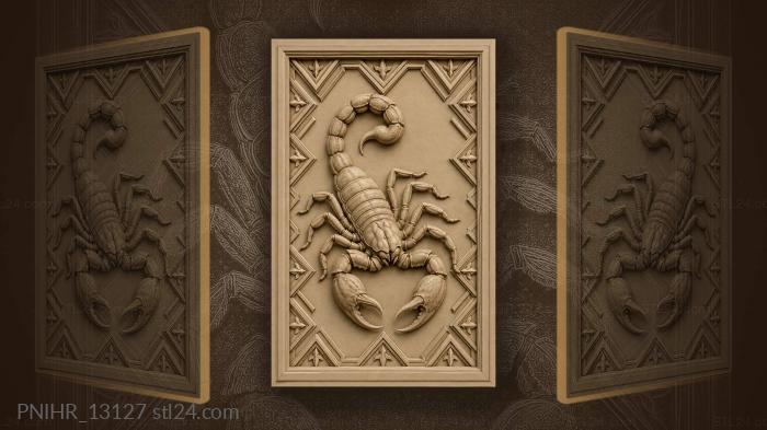 Chevron rows running past the scorpion 3d STL model