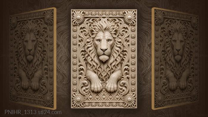Geometric pattern under a lion mane 3d STL model