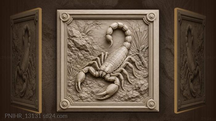 Plain stepped border holding the scorpion 3d STL model