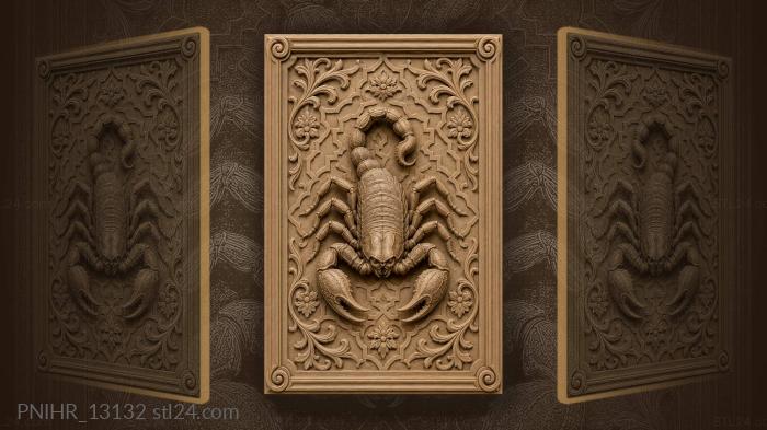 Scorpion amid geometric blossoms 3d STL model