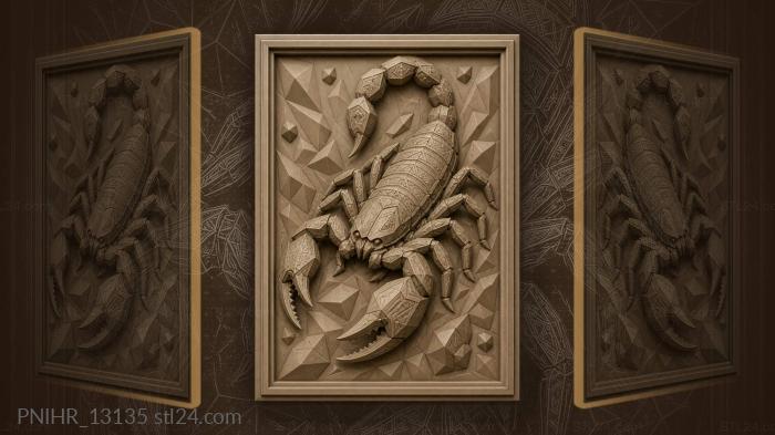 Faceted scorpion among angular shards 3d STL model