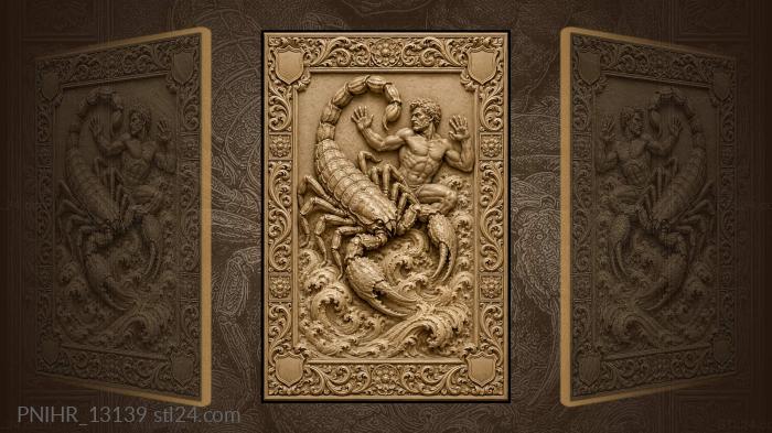 Scorpion amidst surging waves rosettes 3d STL model