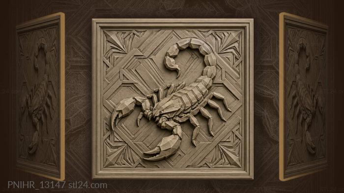 Angular facets fill the scorpion field 3d STL model