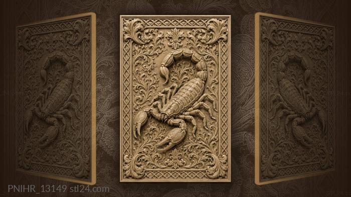 Scorpion between acanthus volutes 3d STL model