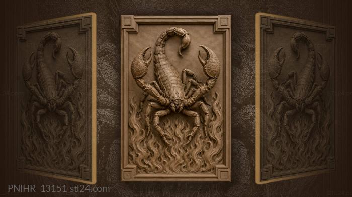 Flames rise from under the scorpion 3d STL model