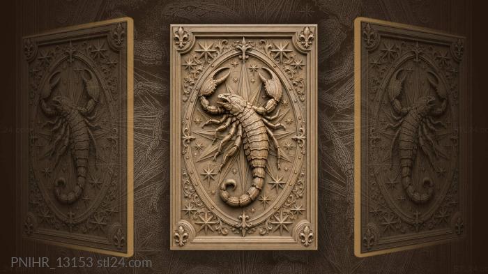 Starry oval encircling the scorpion 3d STL model