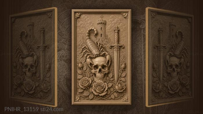 Scorpion skull tower roses danger 3d STL model