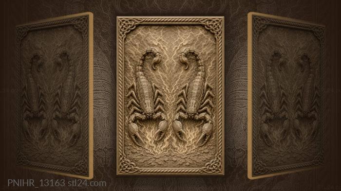 Lightning bolts behind the burning scorpion 3d STL model