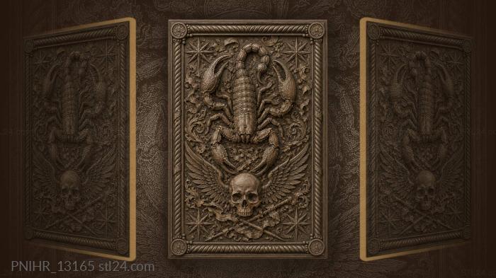 Scorpion and winged skull 3d STL model