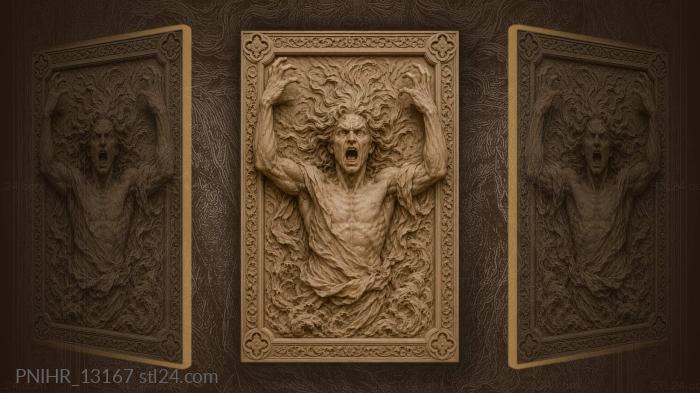 Tormented figure erupts through swirling turmoil 3d STL model