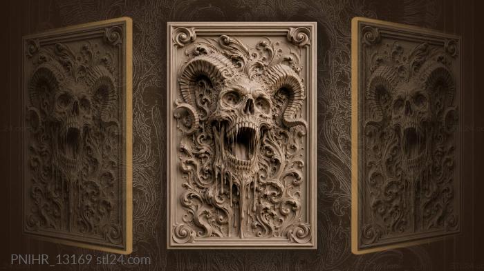 Screaming skull with ram horns 3d STL model