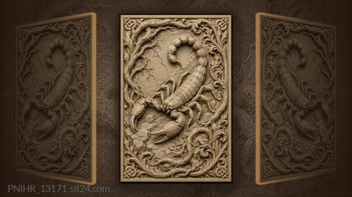 Scorpion under interwoven branch scrolls 3d STL model