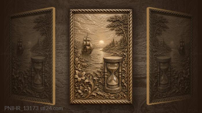 Hourglass before the sunset river 3d STL model