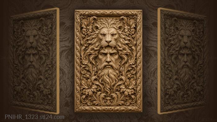 A mans face merged with a lions 3d STL model