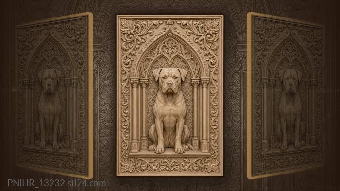 Gothic dog in architectural setting 3d STL model