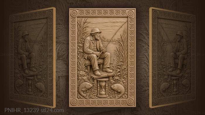 Old fisherman by the reeds 3d STL model