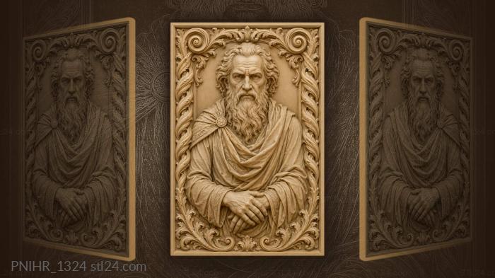 Bearded sage keeps solemn counsel 3d STL model