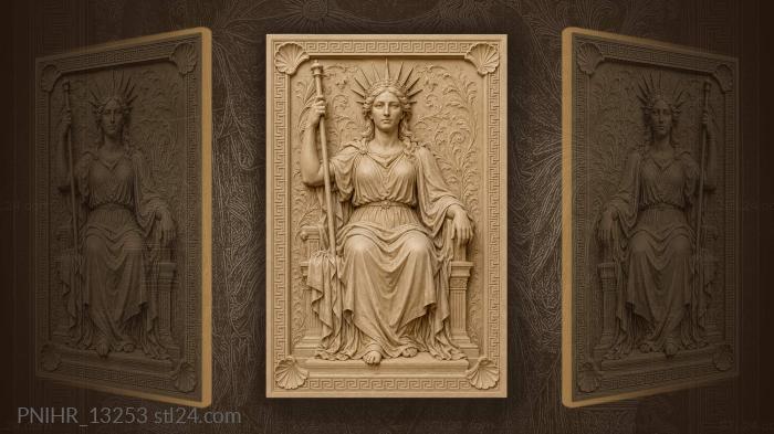 Seated queen in spiked crown 3d STL model