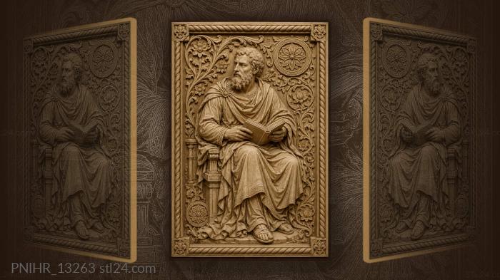Seated reader in patterned robes 3d STL model