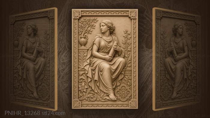 Elder with a scroll among shells 3d STL model