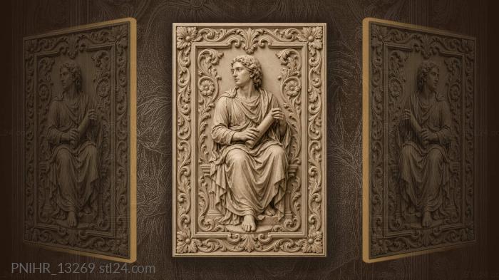 Leaf bosses framing scroll holder 3d STL model