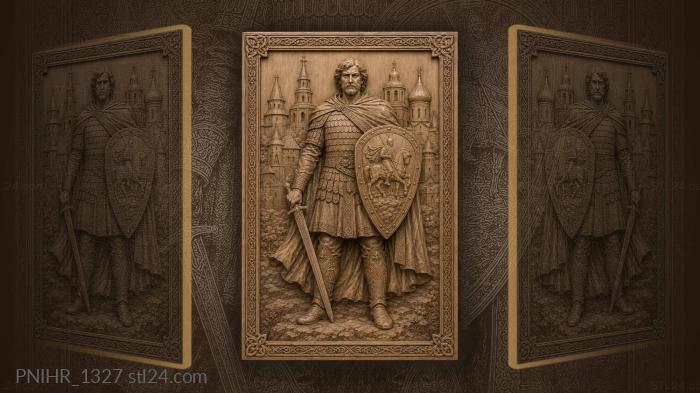 Knight whose shield bears a rider 3d STL model