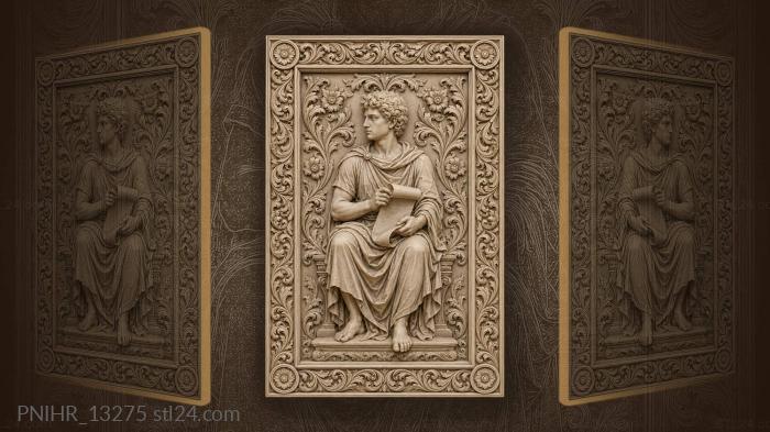 Paterae discs around seated elder 3d STL model