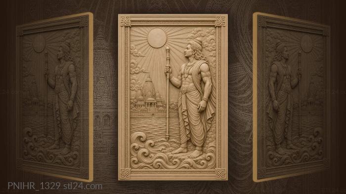 Sun god with river landscape 3d STL model