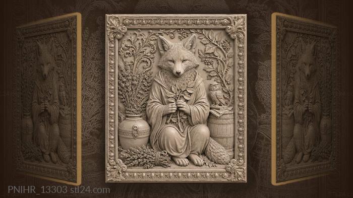Herb sprig beside the pot and barrel 3d STL model