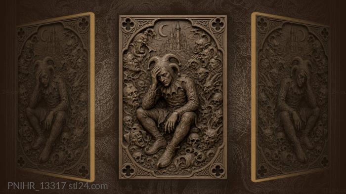 Jester sorrowful scene castle moon 3d STL model