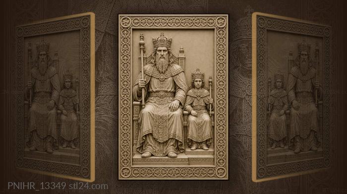Royal figures with scepters and crowns 3d STL model