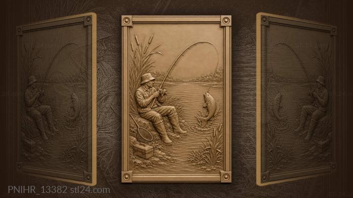 Bent rod and a fish among the reeds 3d STL model