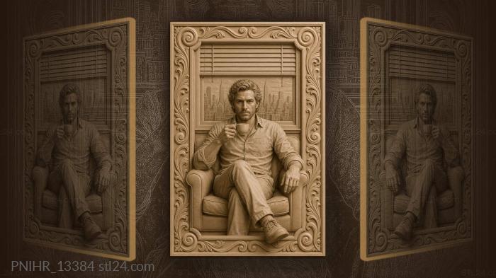 Chandler Bing with coffee by the New York window 3d STL model