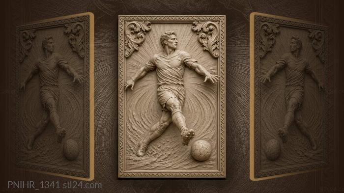 Footballer striking the ball mid stride 3d STL model