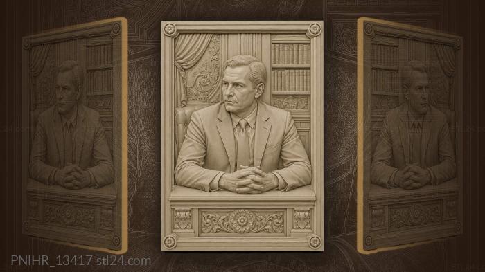 Atticus Finch sits at a desk in library 3d STL model