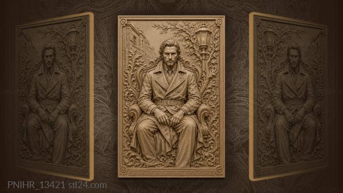 James Bond by a night street lamp 3d STL model