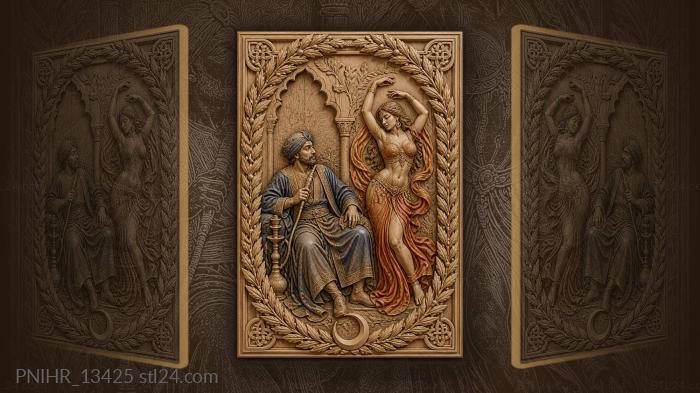 Dance in a red dress beside the hookah 3d STL model