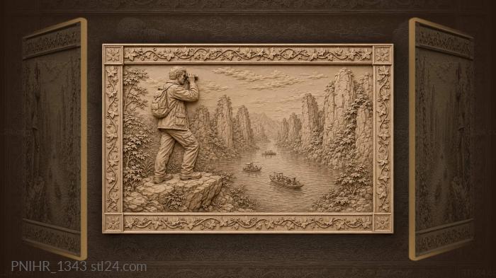 River view with distant boats 3d STL model