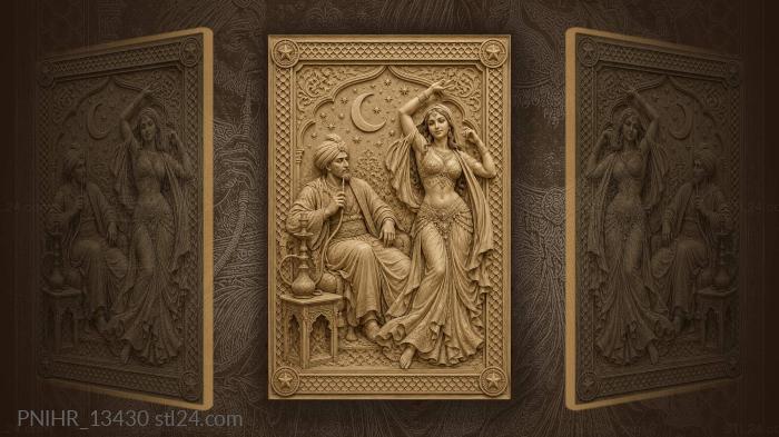 Dancing girl whirling under moons and stars 3d STL model