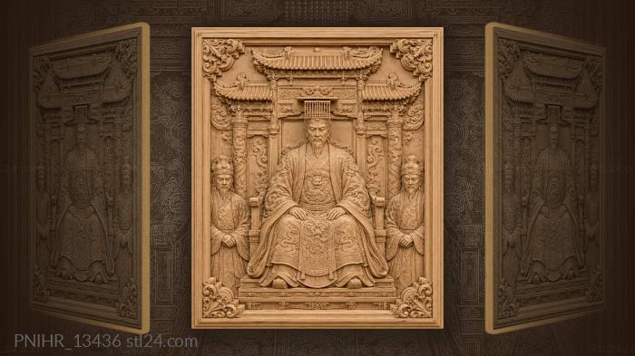 Royal man with attendants architecture 3d STL model