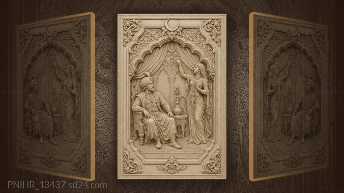 Royal couple with a hookah pipe 3d STL model