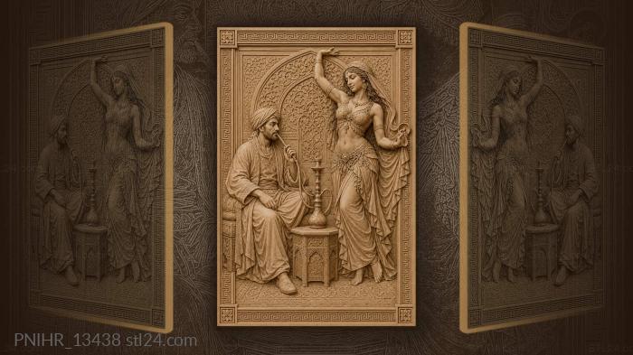 Man with dancer and hookah 3d STL model