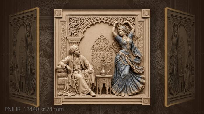 Blue dress spinning by low table 3d STL model