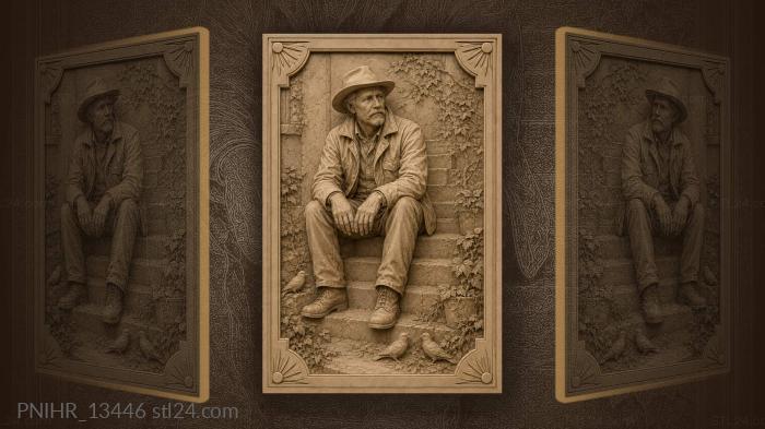 Man on stairs thoughtful moment 3d STL model