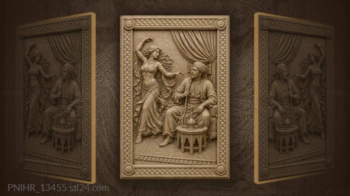 Eastern gentleman and dancing maiden 3d STL model