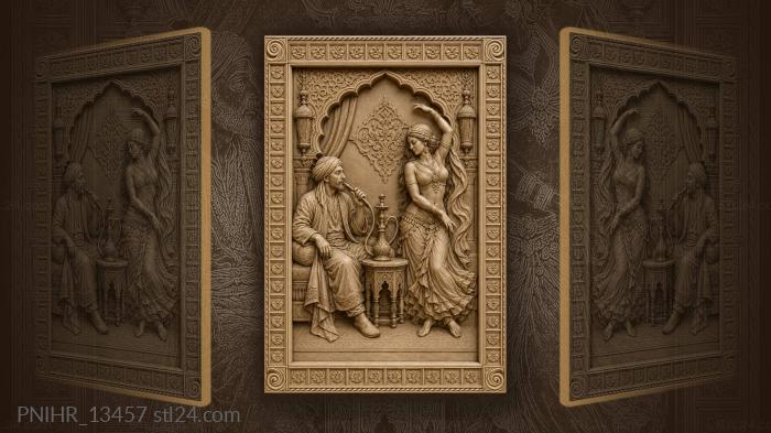 Man smoking hookah with dancer 3d STL model