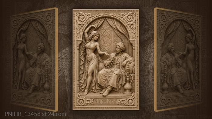 Eastern reverie with dancer and gentleman 3d STL model